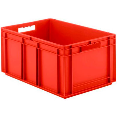 SSI Schaefer Euro-Fix Solid Container EF6320 - 24" x 16" x 13", Red - Pkg Qty 4