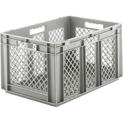 SSI Schaefer Euro-Fix Mesh Container EF6323 - 24" x 16" x 13", Gray - Pkg Qty 4