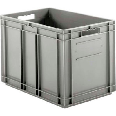 SSI Schaefer Euro-Fix Solid Container EF6420 - 24" x 16" x 17", Gray - Pkg Qty 2