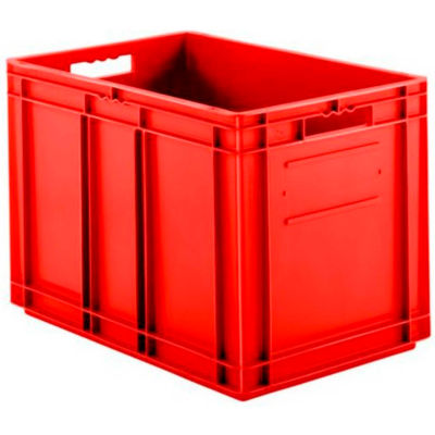 SSI Schaefer Euro-Fix Solid Container EF6420 - 24" x 16" x 17", Red - Pkg Qty 2