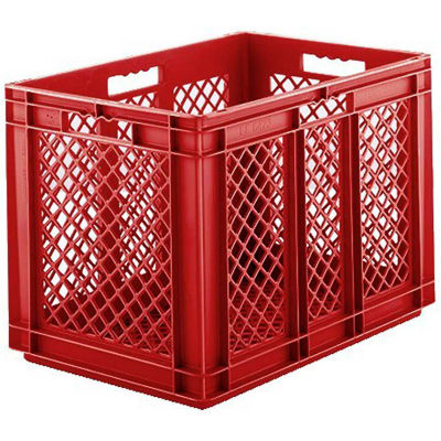 SSI Schaefer Euro-Fix Mesh Container EF6423 - 24" x 16" x 16-5/8", Red - Pkg Qty 2