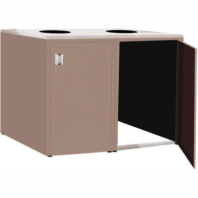 Double Recycle Cabinet - 60"W x 27-3/4"D x 39-15/32"H (Pewter Gray)