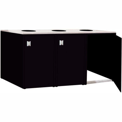 Triple Recycle Cabinet - 90"W x 27-3/4"D x 39-15/32"H (Gloss Black)