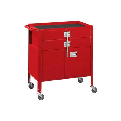 Deluxe Technician Cart-Portable Cart, 29-1/4"W x 18-1/4"D x 34"H-Carmine Red