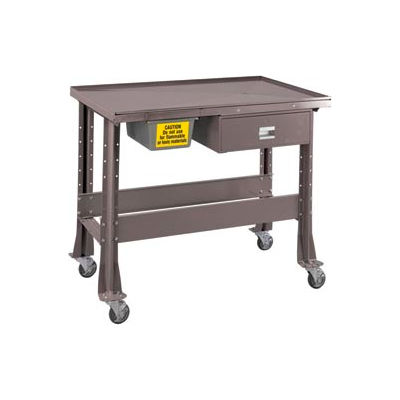 Standard Tear-Down/Fluid Containment Bench-Portable, 48"W x 32"D-Pewter Grey