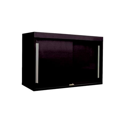 48" Sliding Door Upper Cabinet-48"W x 15"D x 30"H-Gloss Black