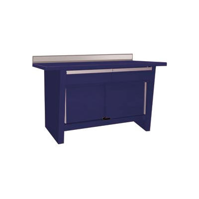 Custom® Series-Stationary, Hardwood Top, 2 Drawers/2 Doors-St.Louis Blue