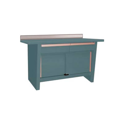 Custom® Series-Stationary, Hardwood Top, 2 Drawers/2 Doors-Sebring Grey