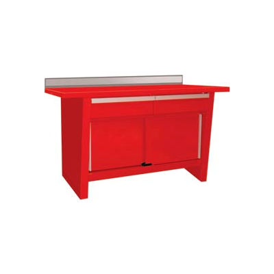 Custom® Series-Stationary, Stainless Steel Top,2 Drawers/2 Doors-Red