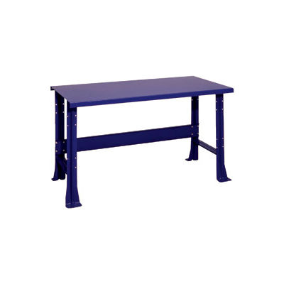 Shureshop® Adjustable Height Stationary Bench - Painted Steel Top 72" x 29" - St. Louis Blue