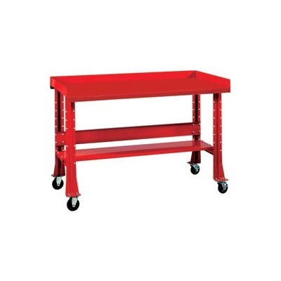 Shureshop® Mobile Automotive Workbench - Steel - 60"W x 29"D - Carmine Red