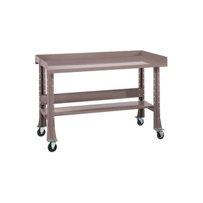 Shureshop® Mobile Automotive Workbench - Stainless Steel - 72"W x 29"D - Pewter Grey