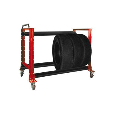 Tire Cart 54-1/2"W x 25-5/8"D x 41"H-Carmine Red