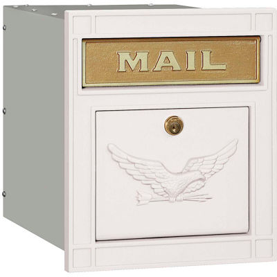 recessed mailbox column wht locking mounted eagle aluminum cast door residential globalindustrial salsbury mailboxes