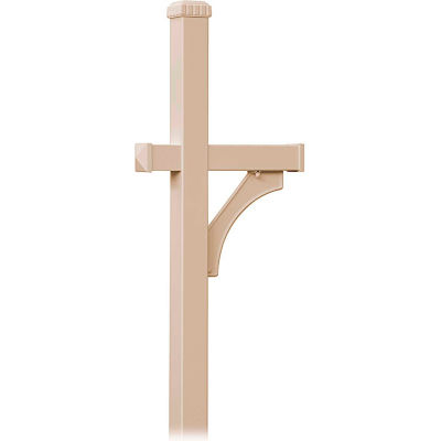Deluxe Mailbox Post 4870BGE - 1 Sided, In-Ground Mounted, Beige