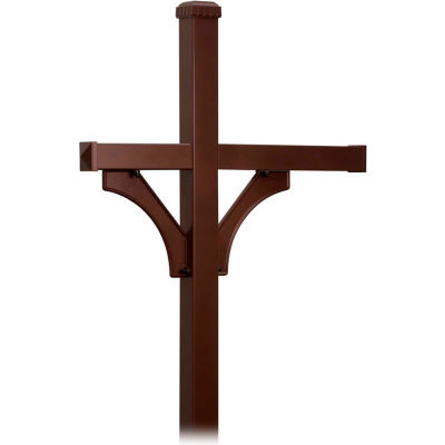 Deluxe Mailbox Post 4873BRZ - 2 Sided for (3) Mailboxes, In-Ground Mounted, Bronze