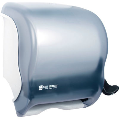 San Jamar Element Lever Roll Towel Dispenser, Classic Transparent Arctic Blue - T950TBL
