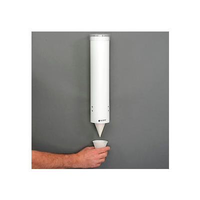 San Jamar C3165WH - Cup Dispensers, Medium, Pull-Type, White, 16" Tube, High Impact Plastic