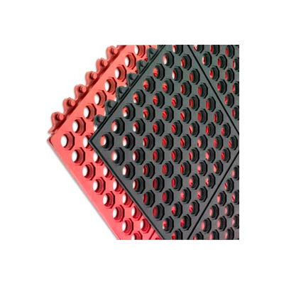 San Jamar® Connect-A-Mats Light Duty Drainage Mat 1/2" Thick 3' x 3' Black