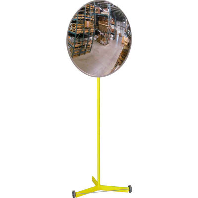 Se-Kure Acrylic Indoor Convex Mirror with Portable Metal Stand, 30" Diameter