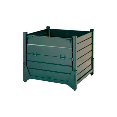 Steel King HF4CM454842VG Hold 'N Fold® Collapsible Containers, Corrugated Metal, 4000 Lb Cap