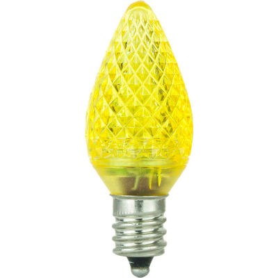 Sunlite 80704-SU C7/LED/0.4W/C/110V/Y/6PK 0.4W C7 Colored Night Light, Candelabra Base Bulb, Yellow - Pkg Qty 20