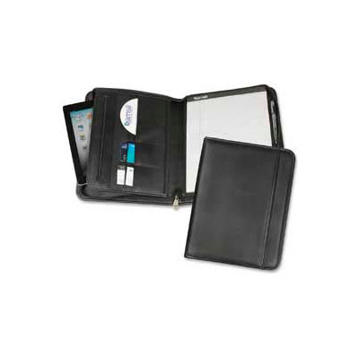Samsill® Professional Zipper Pad Holder, 8-1/2" x 11", Vinyl Cover, Black