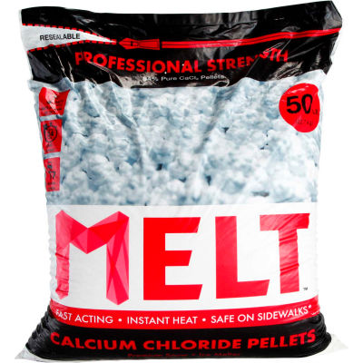MELT Bag Calcium Chloride Pellets Ice Melter 50 lb Resealable Bag - 49 Bags/Pallet- MELT50CCP-PLT