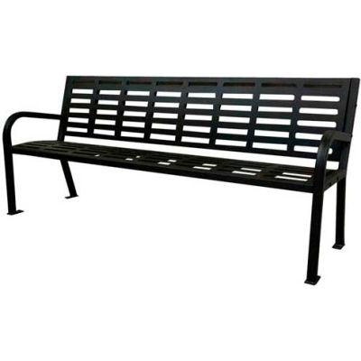 Lasting Impressions Commercial 66"L Steel Bench, Black