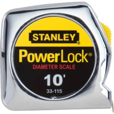 Stanley 33-115 PowerLock® 1/4"x10' Pocket Tape Rule W/Diameter Scale