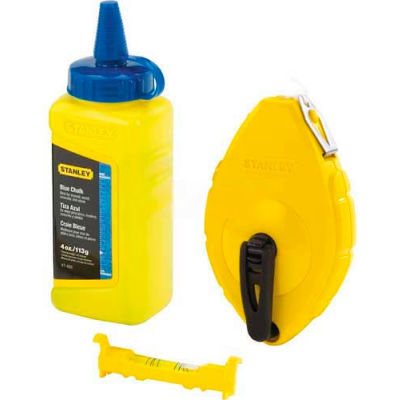 Stanley 47-443 Chalk Line Reel With 4 Oz. Blue Chalk & Plastic Line Level