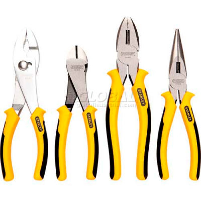Stanley 84-058 4 Piece Plier Set (Long Nose, Slip Joint, Diagonal, Linesman)