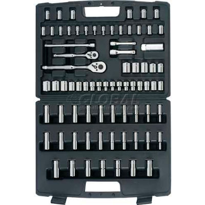 Stanley 96-010 1/4" & 3/8" Drive 75 PC. Polished Chrome Mechanic's Tool Set