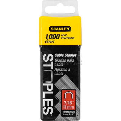 Stanley CT107T Round Crown Cable Staples 7/16", 1,000 Pack - Pkg Qty 6
