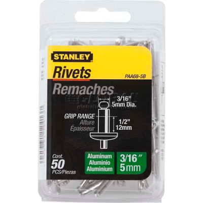Stanley PAA68-5B Aluminum Rivets 3/16" x 1/2", 50 Pack