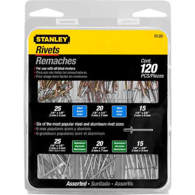 Stanley R120 Rivet Pack Assortment, 120 Pack