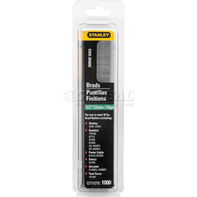 Stanley SWKBN050S Brad Nails 1/2", 1,000 Pack - Pkg Qty 5