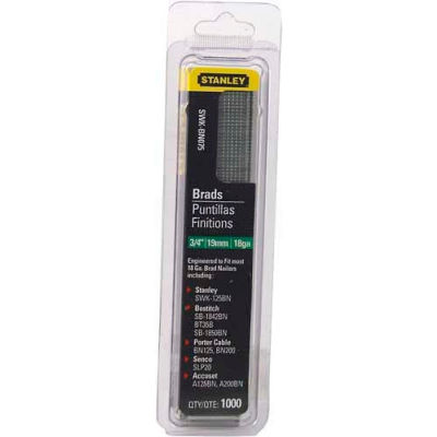 Stanley SWKBN075 Brad Nails 3/4", 1,000 Pack - Pkg Qty 10
