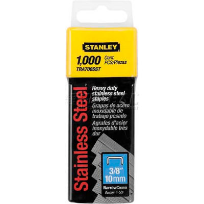 Stanley TRA706SST Heavy-Duty S/S Narrow Crown Staples 3/8", 1,000 Pack