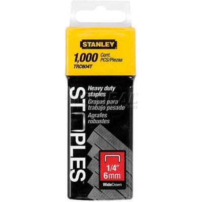 Stanley TRC604T Heavy-Duty Wide Crown Staples 1/4", 1,000 Pack