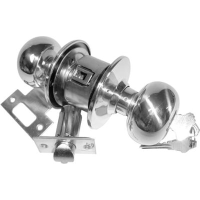 Plymouth Style Locksets - Storeroom Knob Polished Brass - Pkg Qty 3