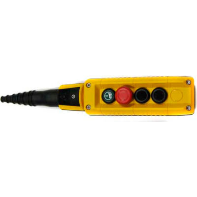 T.E.R., F70AY12000200001 MIKE Pendant, 4 Button, Yellow, 2-Speed Buttons