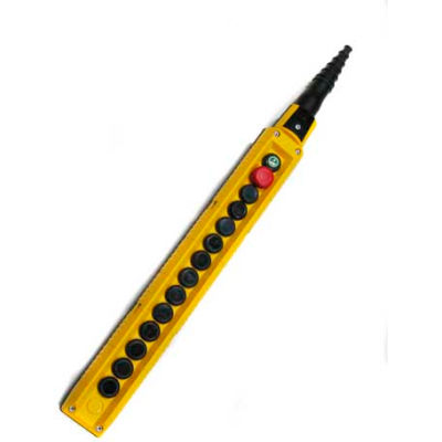 T.E.R., F70DY12001200001 MIKE Pendant, 14 Button, Yellow, 2-Speed Buttons