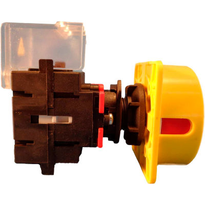 Springer Controls/MERZ ML1-025-CR3, 25A,3-Pole, Disconnect Switch, Red/Yellow, Center-Mount,Lockable