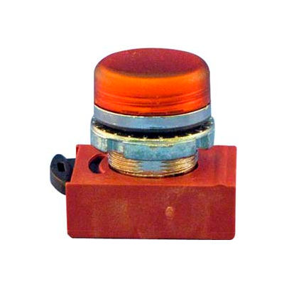 Springer Controls N5CLAD, 22 mm Pilot Light Operator, chrome, amber poly lens.