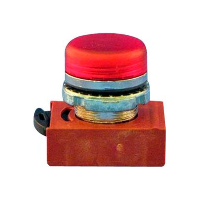 Springer Controls N5CLRD, 22 mm Pilot Light Operator, chrome, red poly lens.