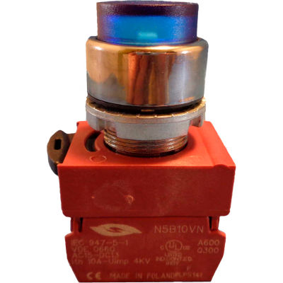Springer Controls N5CPLLSDTY, Press-To-Test Pilot Light Blue, AC, 480-500V Transformer