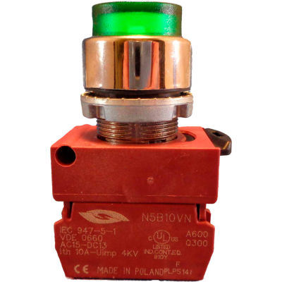 Springer Controls N5CPLRSD01-24, 22 mm Illum push Bttn; momentary, red, 1 nc contact, 24v - Pkg Qty 2
