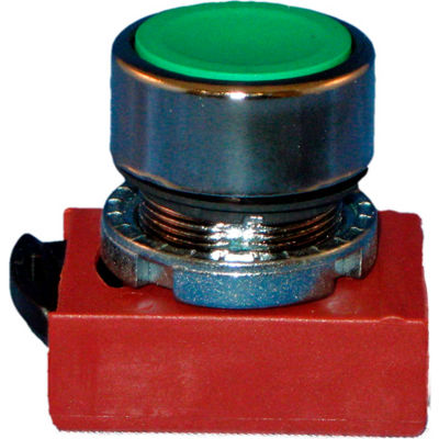 Springer Controls N5CPNLG, 22 mm Push Button Operator, chrome, blue cap, flush.