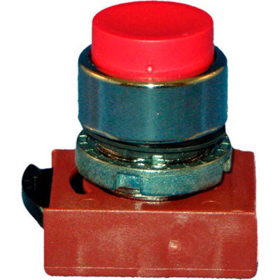 Springer Controls N5CPNNS, 22 mm Push Button Operator, chrome, black cap, extended.